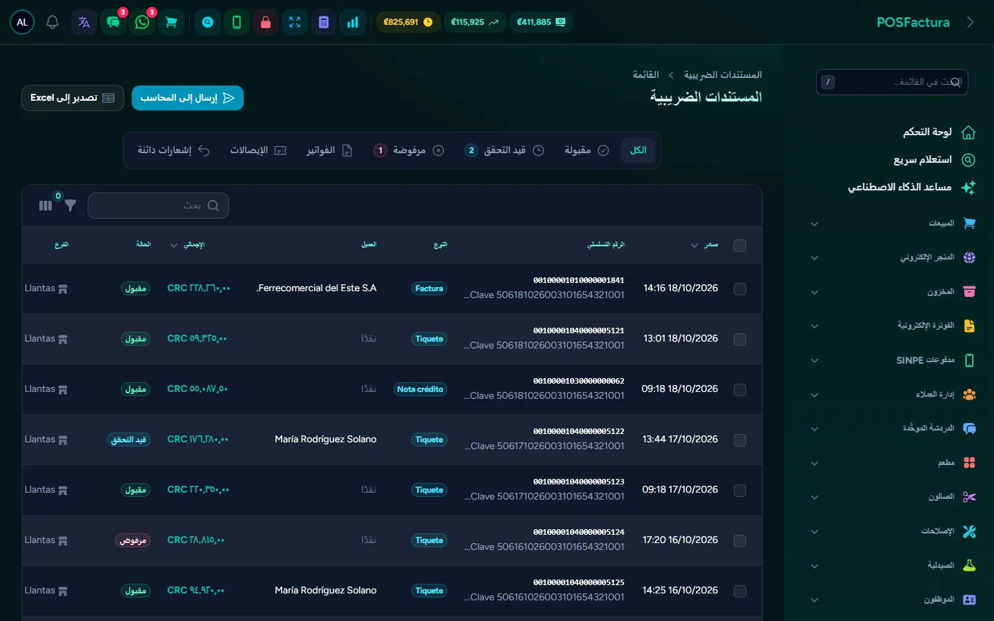 المستندات الصادرة مع حالتها لدى وزارة المالية