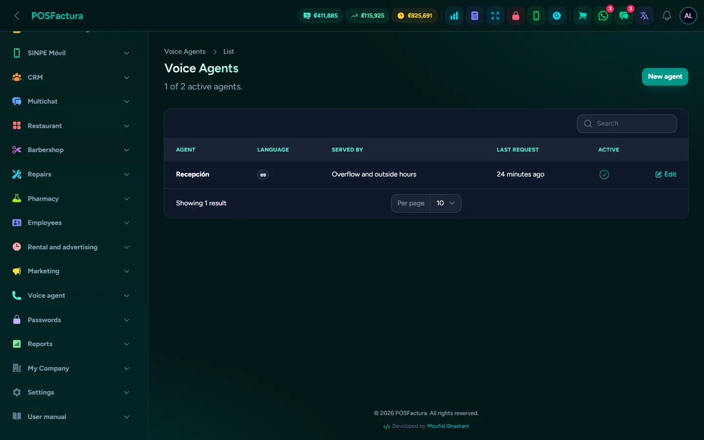 The agent's settings: how it speaks, when it answers and what it can do