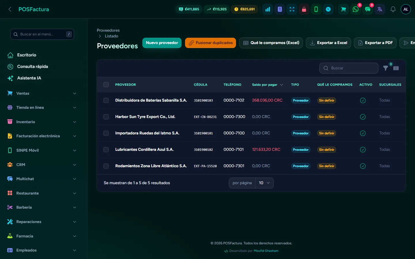 Compras y proveedores