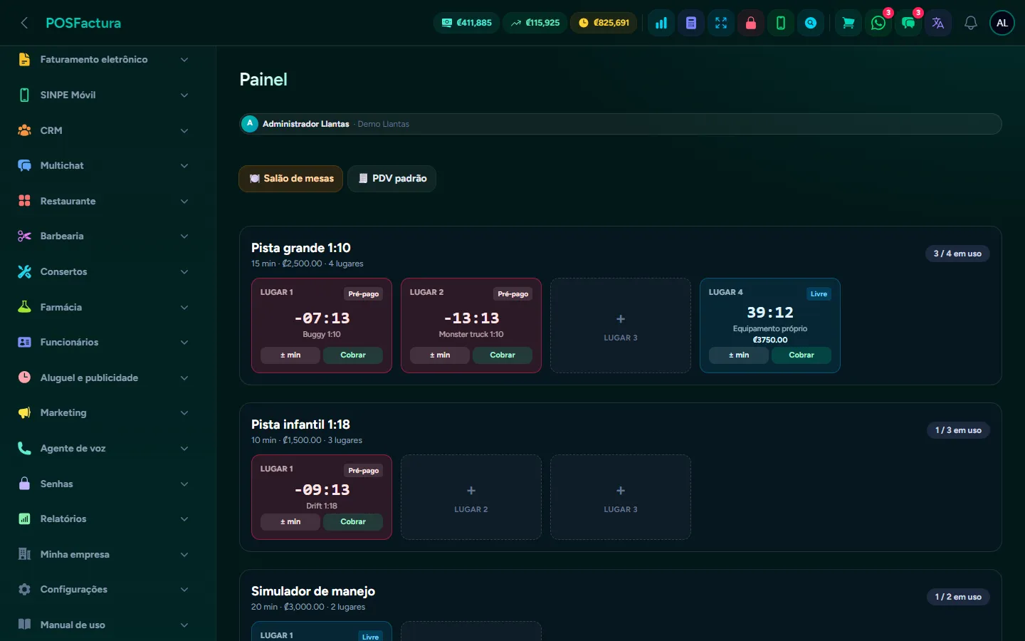 Aluguel por tempo e publicidade